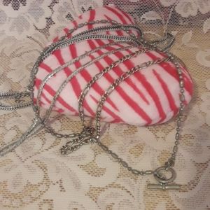 Lot of 4 various silver tone necklaces